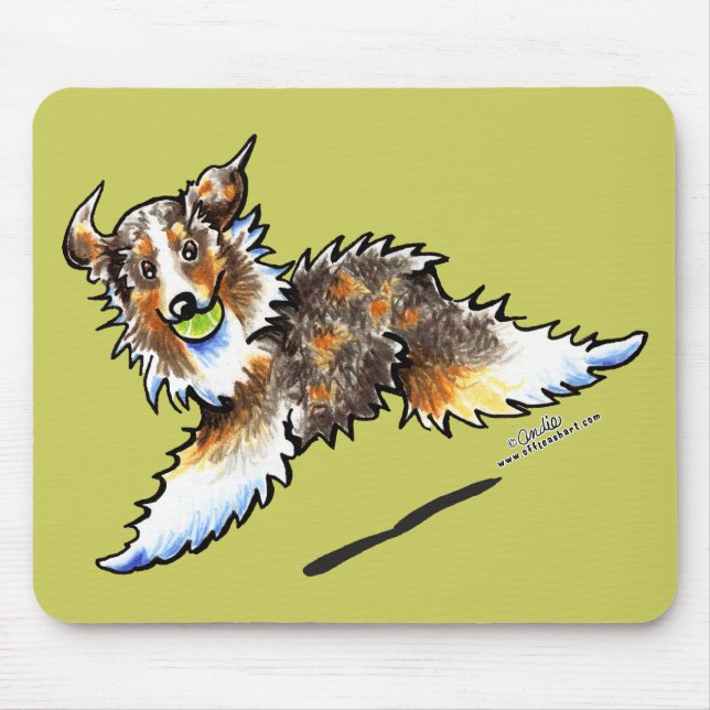 Red Merle Australian Shepherd Lets Play Mouse Pad (Front)