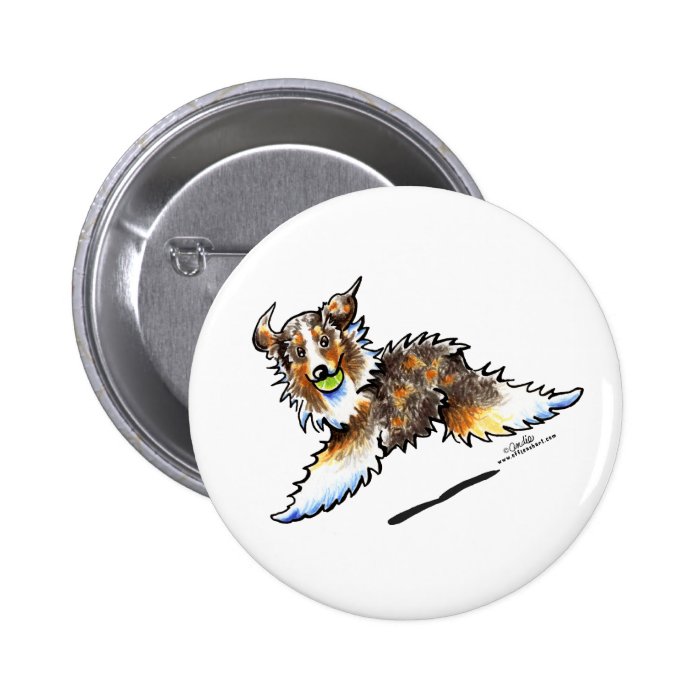 Red Merle Australian Shepherd Lets Play Pin