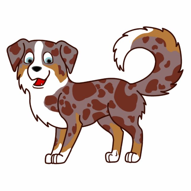 Red Merle Australian Shepherd Statuette (Front)