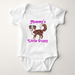 Red Merle Australian Shepherd With Pink Text Baby Bodysuit at Zazzle