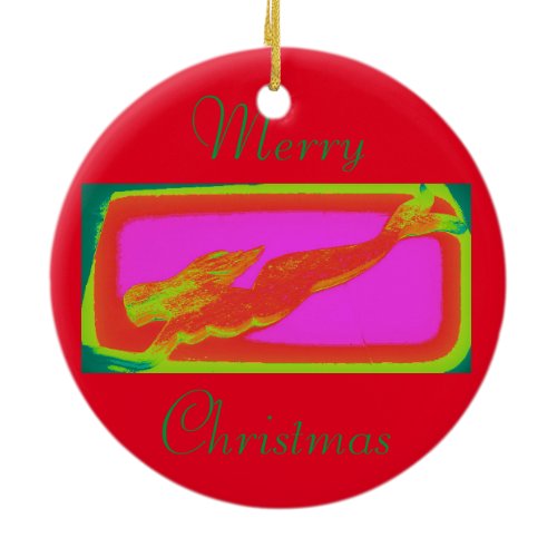 red mermaid customized ceramic ornament