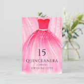 Red Mermaid Dress 15th Quinceanera Party Invitation (Standing Front)
