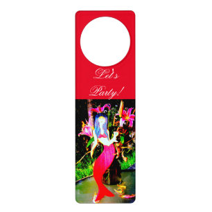 red mermaid partying door hanger