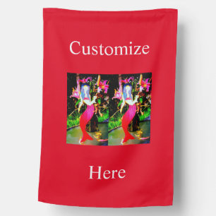 Red mermaid partying Thunder_Cove House Flag