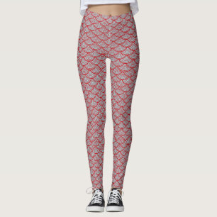 red mermaid scales leggings