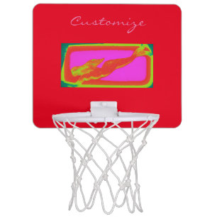 red mermaid swimming mini basketball hoop