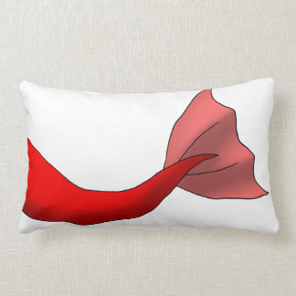 Red Mermaid Tail Lumbar Pillow