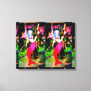 red mermaids partying canvas print