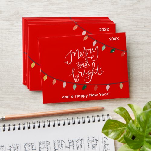 Red Merry and Bright Christmas Lights Gift Card Envelope