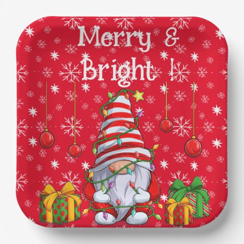 Red Merry And Bright Paper Plate