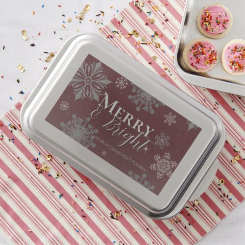 Red Merry and Bright Snowflakes Christmas Cake Pan