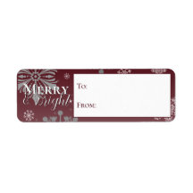 Red Merry and Bright Snowflakes To and From