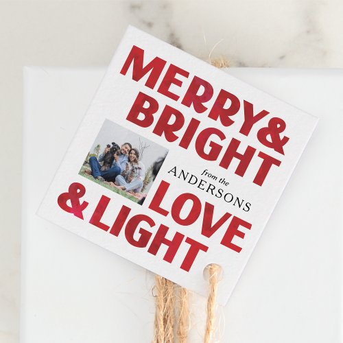 Red Merry Bright Love and Light Christmas Holiday Favor Tags
