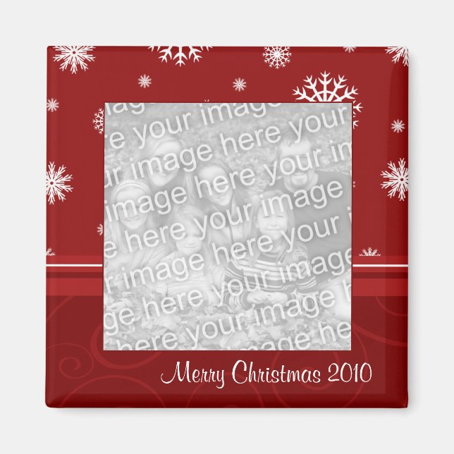Red Merry Christmas 2010 Photo Magnet (Front)