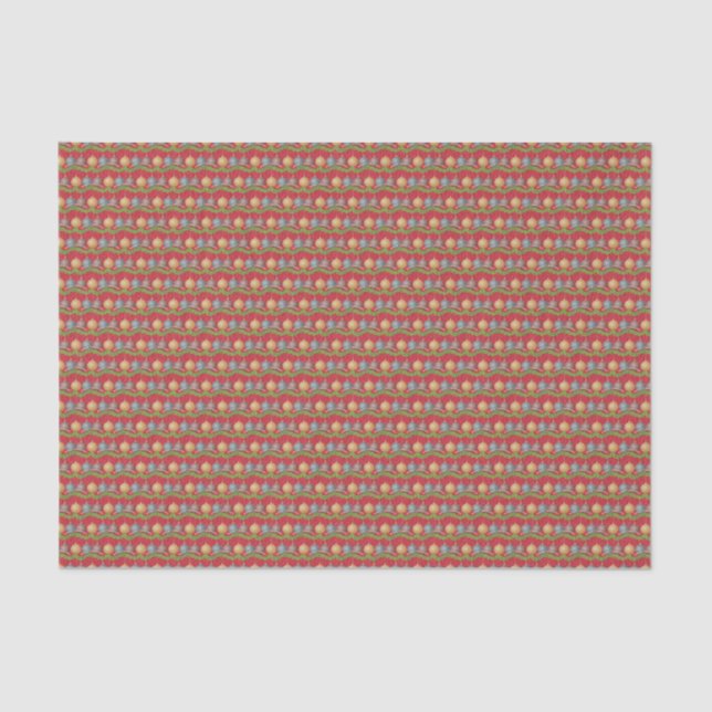 RED Merry Christmas ball ornaments pattern Tissue Paper (Front)