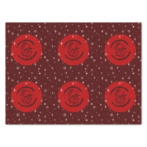 Red Merry Christmas Business Logo Snowflake Tissue Paper