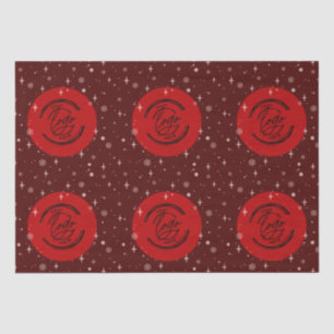 Red Merry Christmas Business Logo Snowflake Tissue Paper