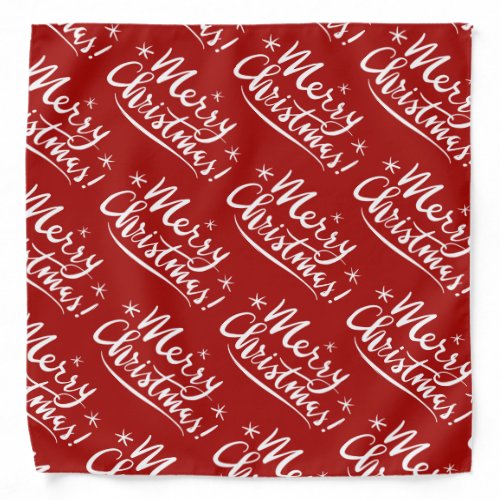 Red Merry Christmas dog bandana pet kerchief