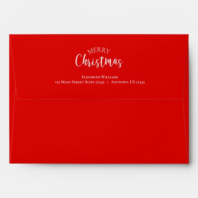 Red Merry Christmas Envelope (Back (Top Flap))