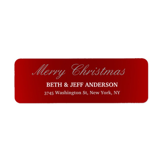 Red Merry Christmas Family Holiday Sheets of Label (Front)