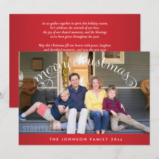 Red Merry Christmas Family Photo Holiday Card
