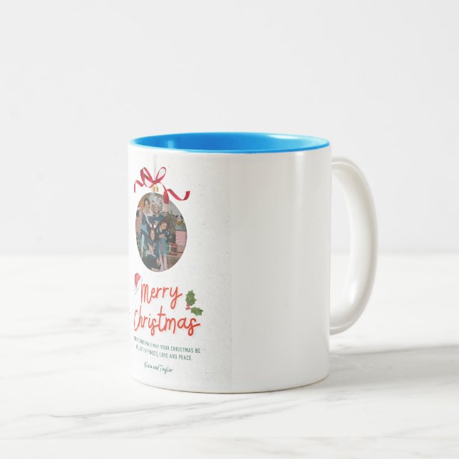 Red Merry Christmas Family Santa Hat Mug (Front Right)