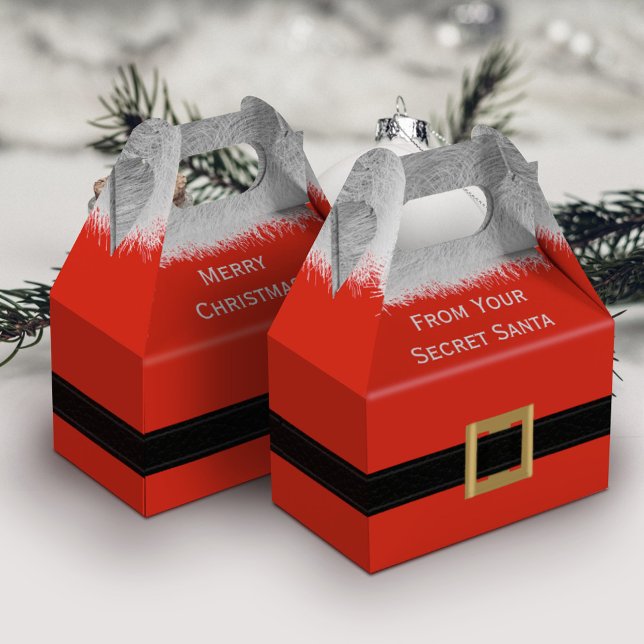 Red Merry Christmas from Secret Santa Favor Box (Merry Christmas from Your Secret Santa)