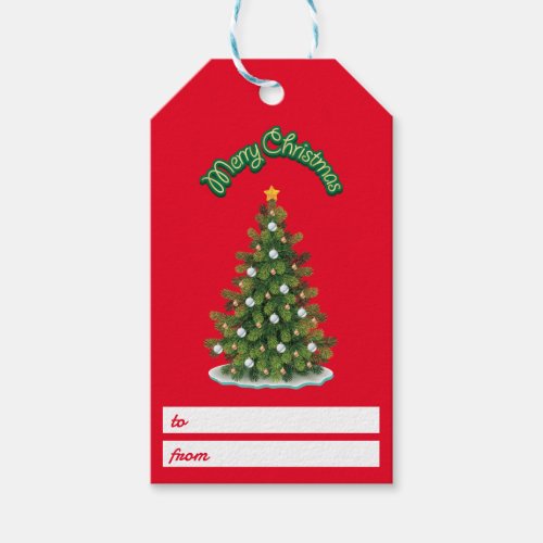 Red Merry Christmas Gift Tag