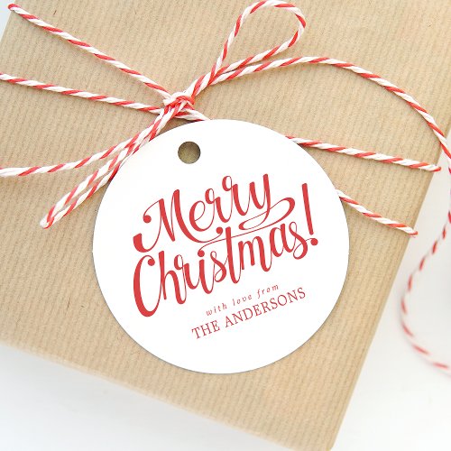 Red Merry Christmas Gift Tag