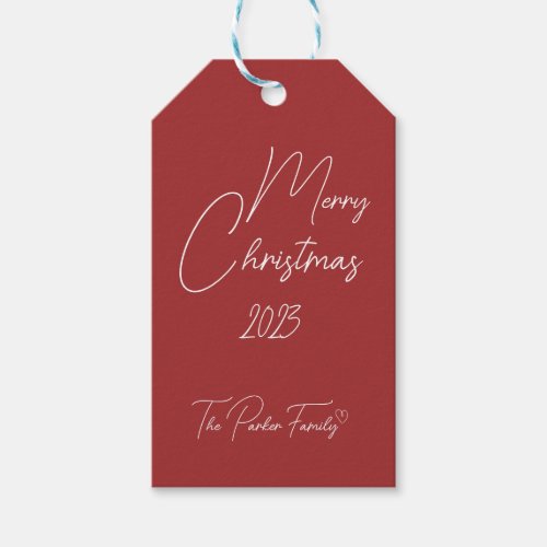 Red Merry Christmas  Gift Tags