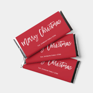 Red Merry Christmas Hershey's Chocolate Bars