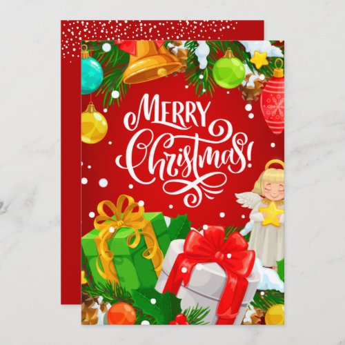 Red Merry Christmas Holiday Card