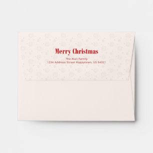 Red Merry Christmas Holiday Seasonal Greeting Envelope