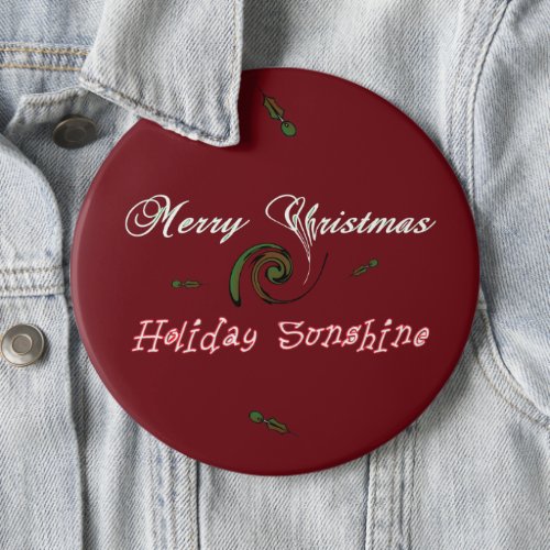Red Merry Christmas Holiday Sunshine Wishes Button