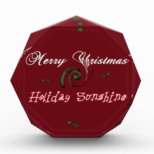 Red Merry Christmas Holiday Sunshine Wishespng Acrylic Award