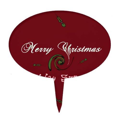Red Merry Christmas Holiday Sunshine Wishespng Cake Topper