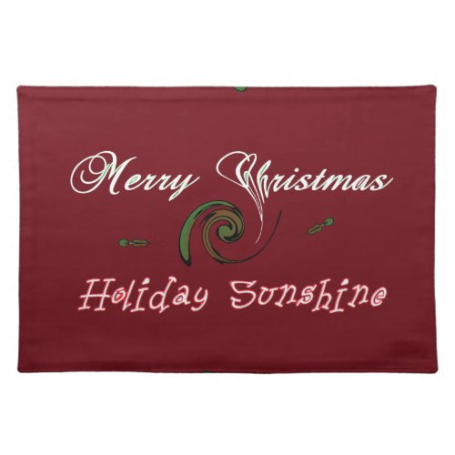 Red Merry Christmas Holiday Sunshine Wishespng Cloth Placemat