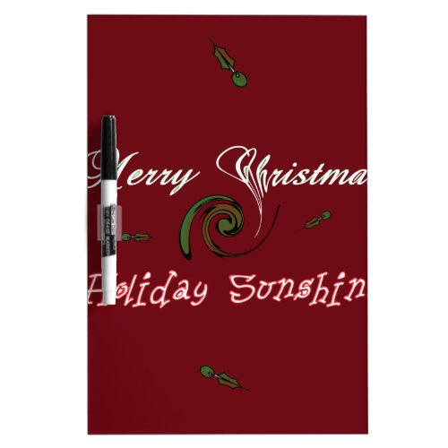 Red Merry Christmas Holiday Sunshine Wishespng Dry_Erase Board
