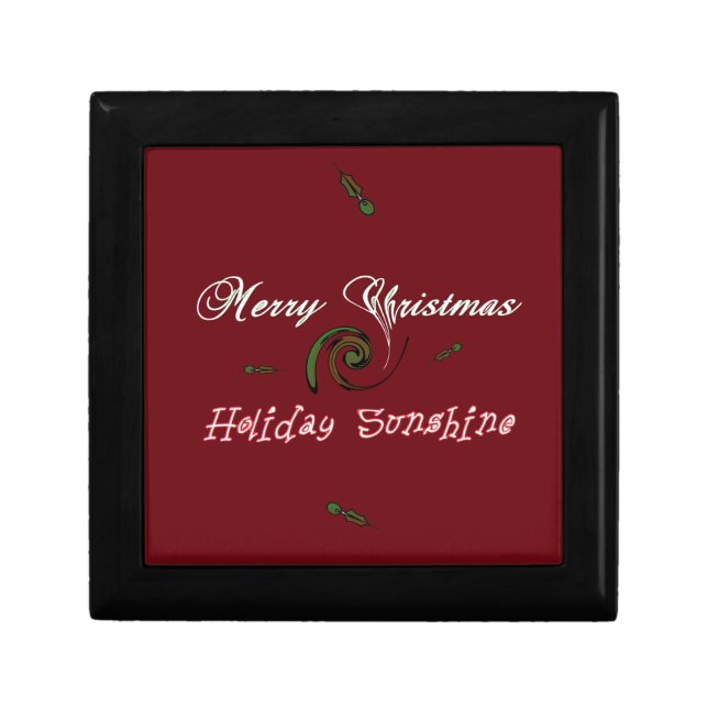 Red Merry Christmas Holiday Sunshine Wishes.png Gift Box (Front)