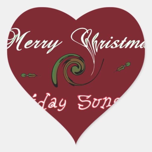 Red Merry Christmas Holiday Sunshine Wishespng Heart Sticker