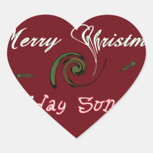 Red Merry Christmas Holiday Sunshine Wishes.png Heart Sticker