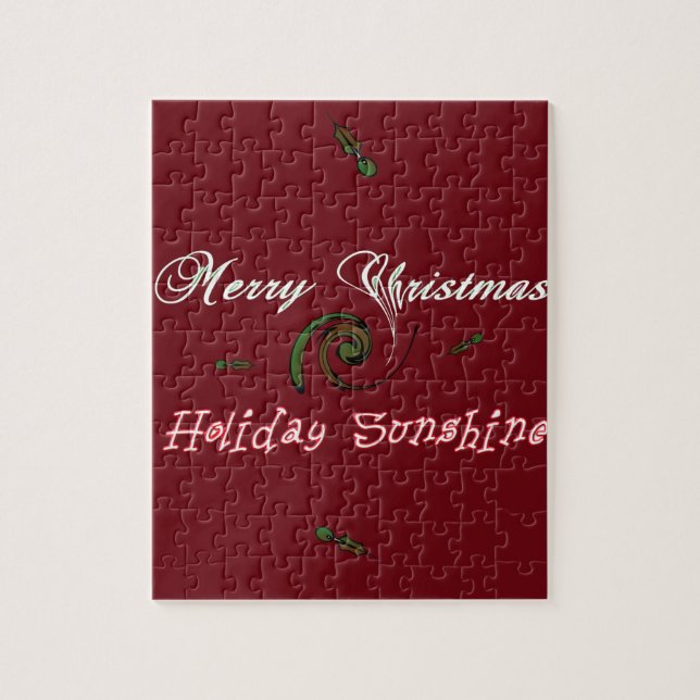 Red Merry Christmas Holiday Sunshine Wishes.png Jigsaw Puzzle (Vertical)