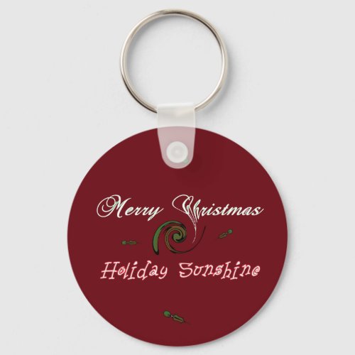 Red Merry Christmas Holiday Sunshine Wishespng Keychain