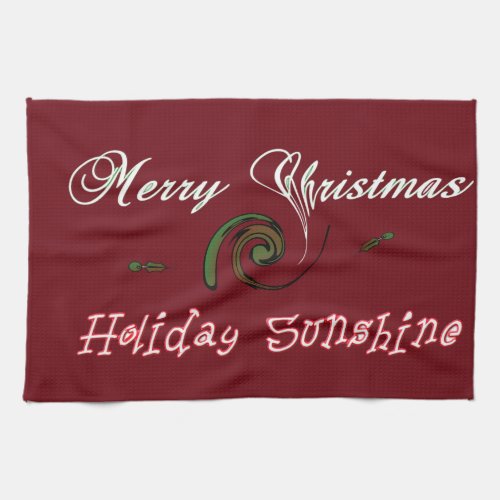 Red Merry Christmas Holiday Sunshine Wishespng Kitchen Towel