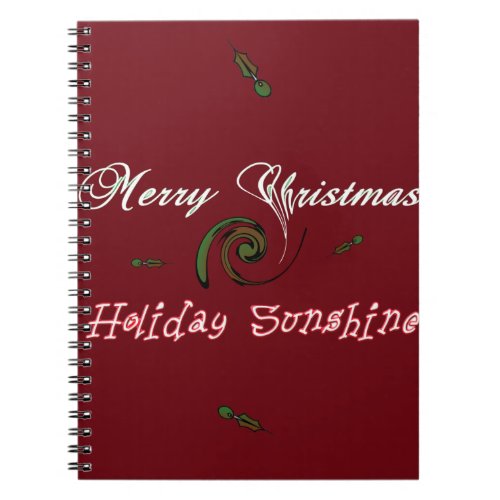 Red Merry Christmas Holiday Sunshine Wishespng Notebook