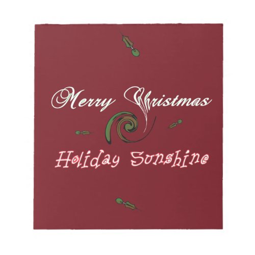 Red Merry Christmas Holiday Sunshine Wishespng Notepad