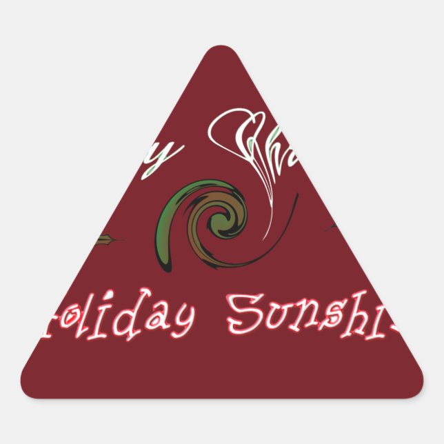 Red Merry Christmas Holiday Sunshine Wishes.png Triangle Sticker (Front)