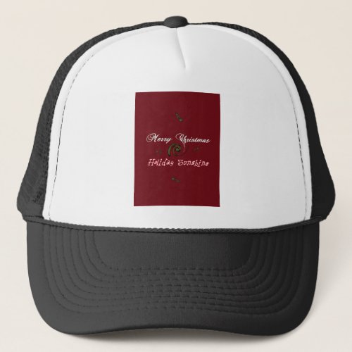Red Merry Christmas Holiday Sunshine Wishes Trucker Hat