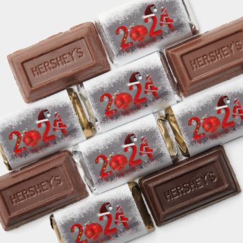 Red Merry Christmas New Year 2024 Festive Hershey's Miniatures by SorayaShanCollection at Zazzle