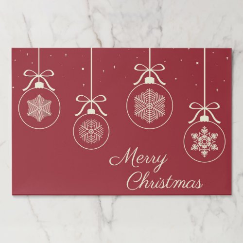 Red Merry Christmas Paper Placemat 25 per Pad